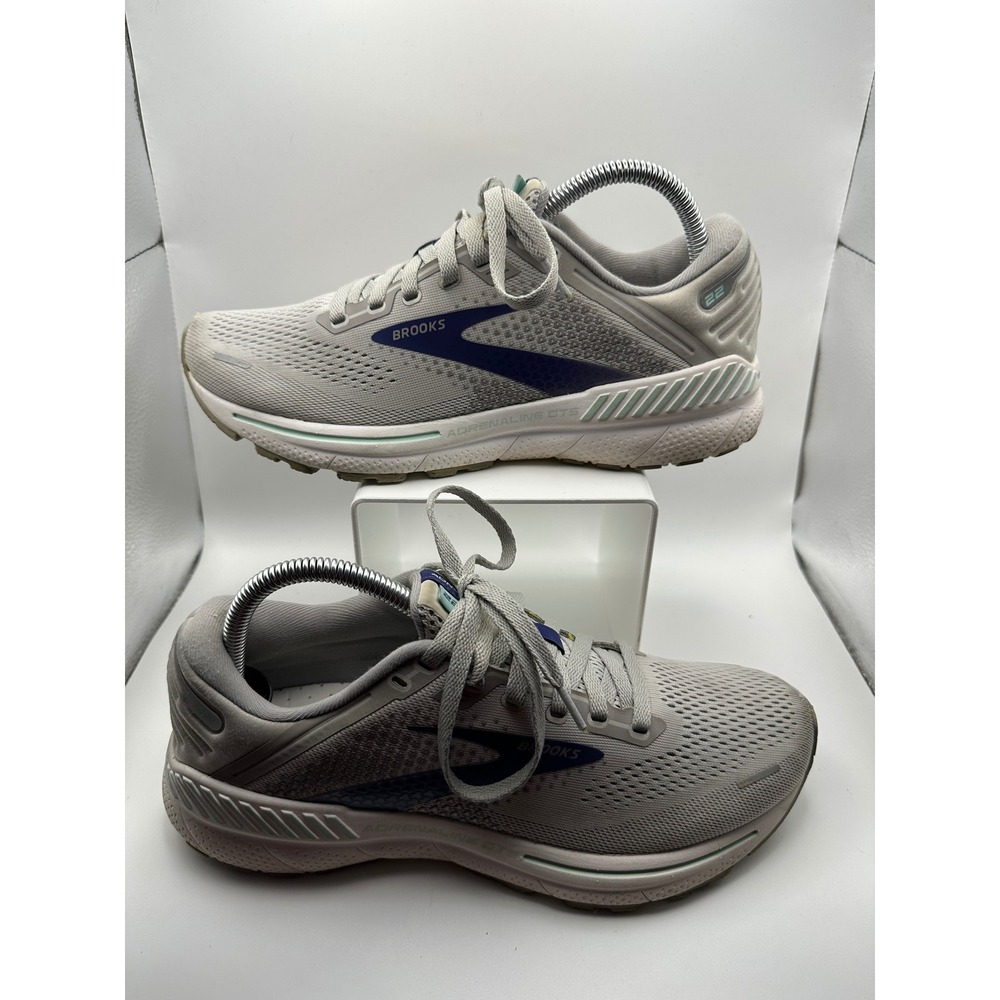 Brooks Adrenaline GTS 22 Running Shoes Womens 9 Grey Blue Good 1203531B045 - Picture 3 of 10